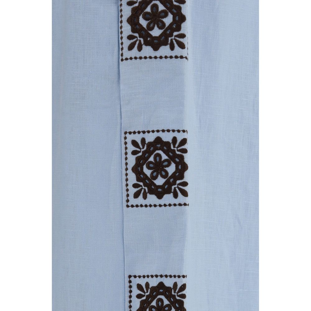 Alemais Blue Linen Casual Pants Alemais