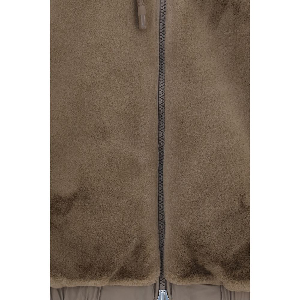 Moose Knuckles Brown Faux Fur Sweatshirt Moose Knuckles