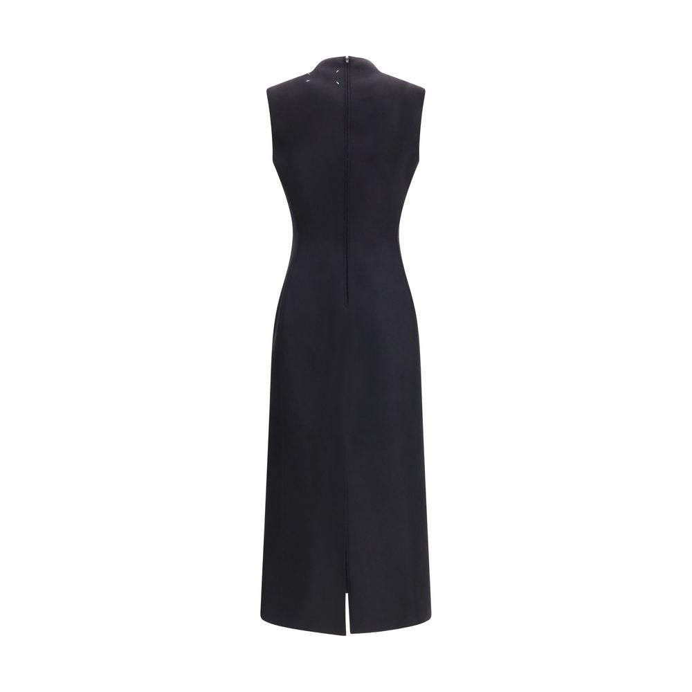 Maison Margiela Black Wool Oves Aries Casual Dress Maison Margiela