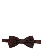 Dolce & Gabbana Men Maroon Floral Silk Adjustable Neck Bow Tie