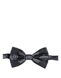 Black silk adjustable bow tie with crown design from Dolce & Gabbana, stylish men's accessory for formal occasions