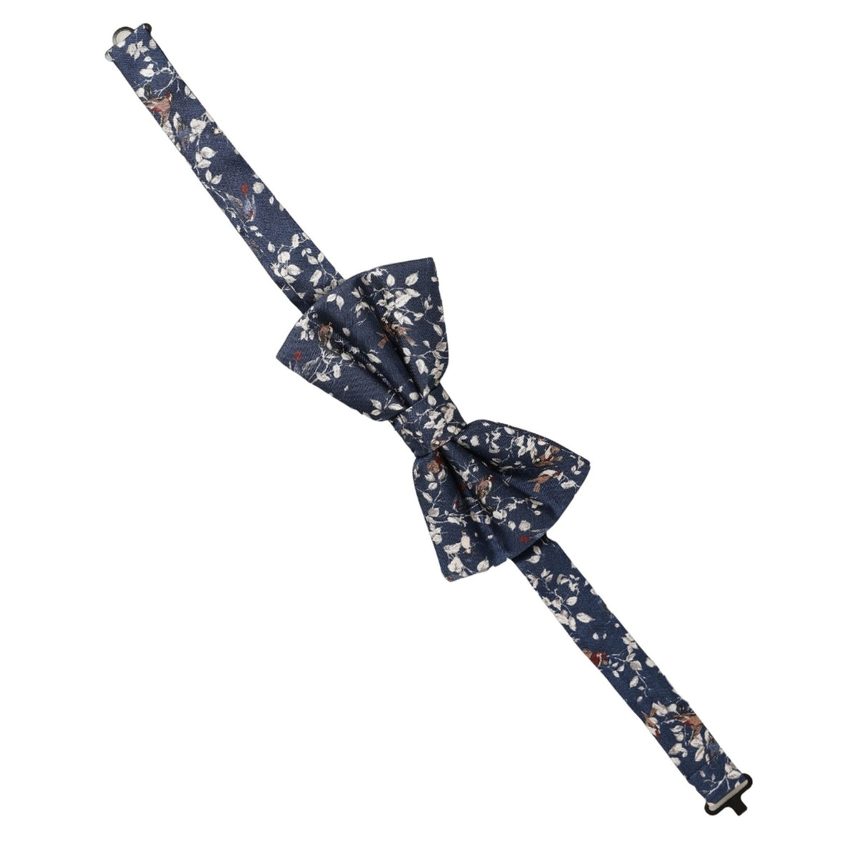 Dolce & Gabbana Men Navy Blue Floral Adjustable Neck Papillon Bow Tie