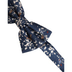 Dolce & Gabbana Men Navy Blue Floral Adjustable Neck Papillon Bow Tie