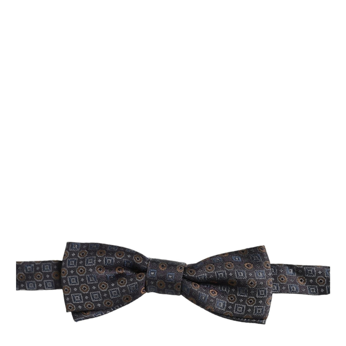 Dolce & Gabbana Men Dark Gray Geometric Adjustable Neck Bow Tie