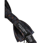 Dolce & Gabbana Men Dark Gray Geometric Adjustable Neck Bow Tie