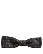 Dolce & Gabbana Men Dark Gray Geometric Adjustable Bow Tie