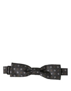 Dolce & Gabbana Men Dark Gray Geometric Adjustable Bow Tie