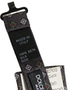 Dolce & Gabbana Men Dark Gray Geometric Adjustable Bow Tie