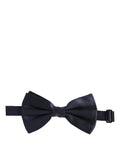 Dark blue Dolce & Gabbana silk adjustable papillon bow tie with a refined, elegant design.