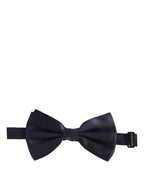 Dolce & Gabbana Dark Blue 100% Silk Adjustable Neck Papillon Bow Tie