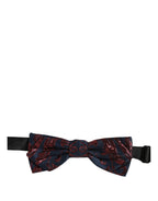 Dolce & Gabbana Men Blue Red Paisley Adjustable Neck Papillon Bow Tie