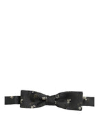 Dolce & Gabbana Men Black Floral Silk Adjustable Neck Papillon Bow Tie