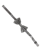 Dolce & Gabbana Men Gray 100% Silk Adjustable Neck Papillon Bow Tie