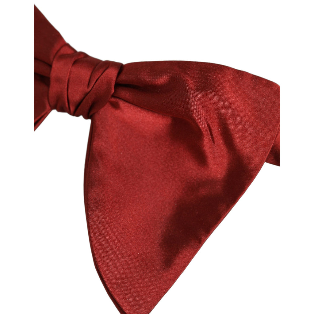 Dolce & Gabbana Men Red 100% Silk Adjustable Neck Papillon Bow Tie