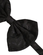 Dolce & Gabbana Men Black Patterned Adjustable Neck Papillon Bow Tie
