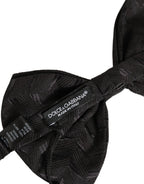 Dolce & Gabbana Men Black Patterned Adjustable Neck Papillon Bow Tie