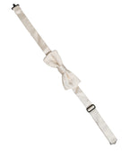 Dolce & Gabbana Men Off White 100% Silk Adjustable Neck Papillon Bow Tie
