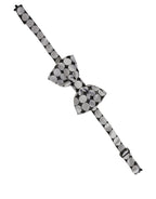 Dolce & Gabbana Men Black Silver Circles Adjustable Neck Papillon Bow Tie
