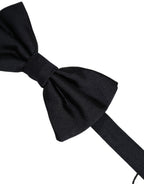 Dolce & Gabbana Men Black 100% Silk Adjustable Neck Papillon Bow Tie