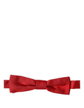 Red silk Dolce & Gabbana men's adjustable bow tie with papillon style and classic design.