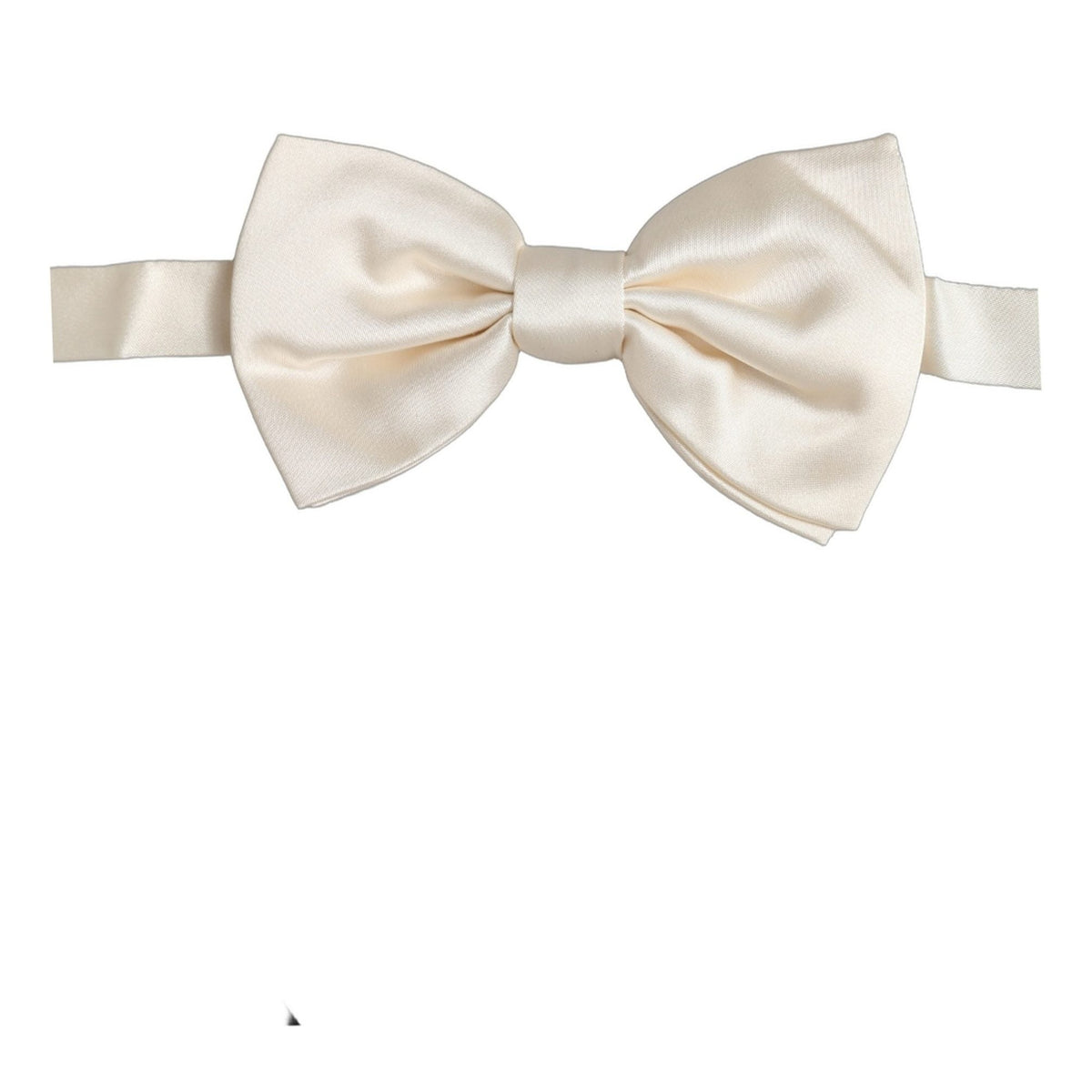 Dolce & Gabbana Men White 100% Silk Adjustable Neck Papillon Bow Tie