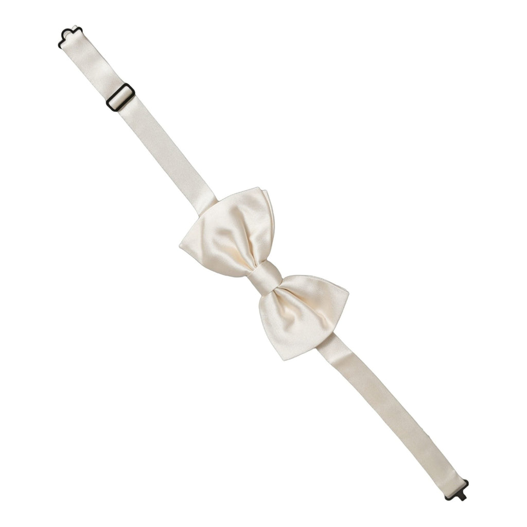 Dolce & Gabbana Men White 100% Silk Adjustable Neck Papillon Bow Tie