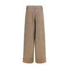 Brunello Cucinelli Beige Wool Oves Aries Casual Pants