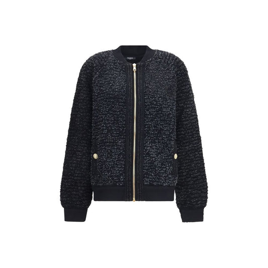 Balmain Black Viscose Bomber Balmain