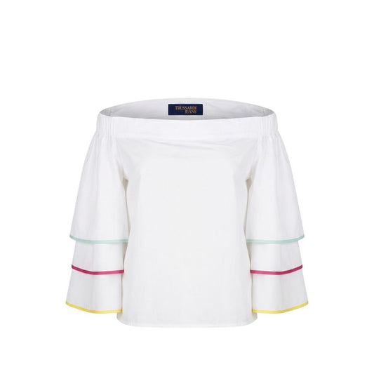 Trussardi Jeans White Cotton Women Shirt
