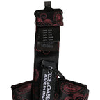 Dolce & Gabbana Burgundy Paisley Silk Adjustable Neck Papillon Bow Tie