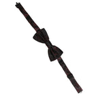 Dolce & Gabbana Burgundy Paisley Silk Adjustable Neck Papillon Bow Tie
