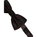 Dolce & Gabbana Burgundy Paisley Silk Adjustable Neck Papillon Bow Tie