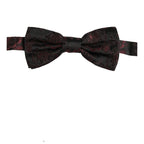 Dolce & Gabbana Burgundy Paisley Silk Adjustable Neck Papillon Bow Tie