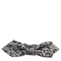 Dolce & Gabbana Men Gray Abstract Silk Adjustable Neck Papillon Bow Tie