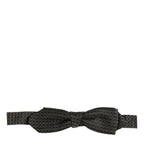 Dolce & Gabbana Men Black Dotted Silk Adjustable Neck Papillon Bow Tie