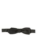 Dolce & Gabbana Men Black Dotted Silk Adjustable Neck Papillon Bow Tie
