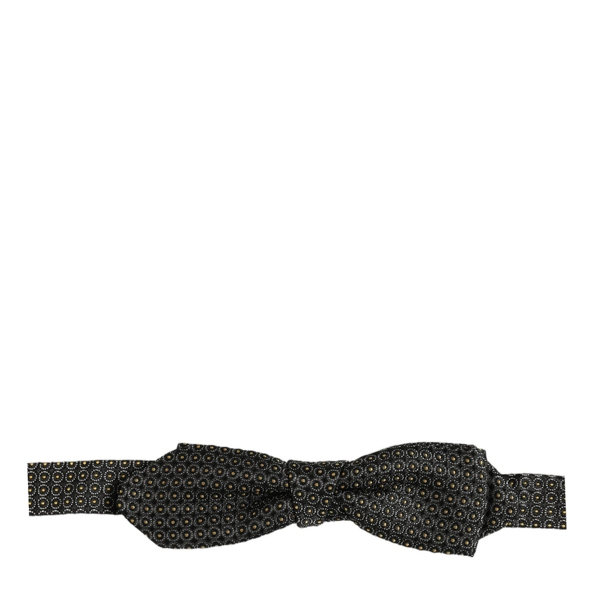 Dolce & Gabbana Men Black Dotted Silk Adjustable Neck Papillon Bow Tie