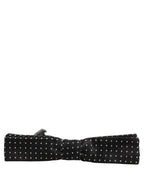 Dolce & Gabbana Black White Polka Dot Adjustable Neck Papillon Bow Tie