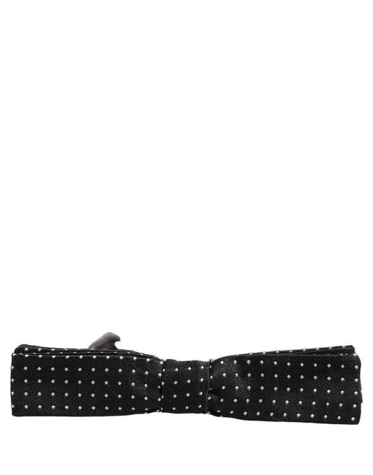 Dolce & Gabbana Black White Polka Dot Adjustable Neck Papillon Bow Tie Dolce & Gabbana