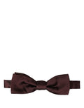 Dolce & Gabbana men's brown silk adjustable neck papillon bow tie, showcasing fine satin fabric and classic bow design.