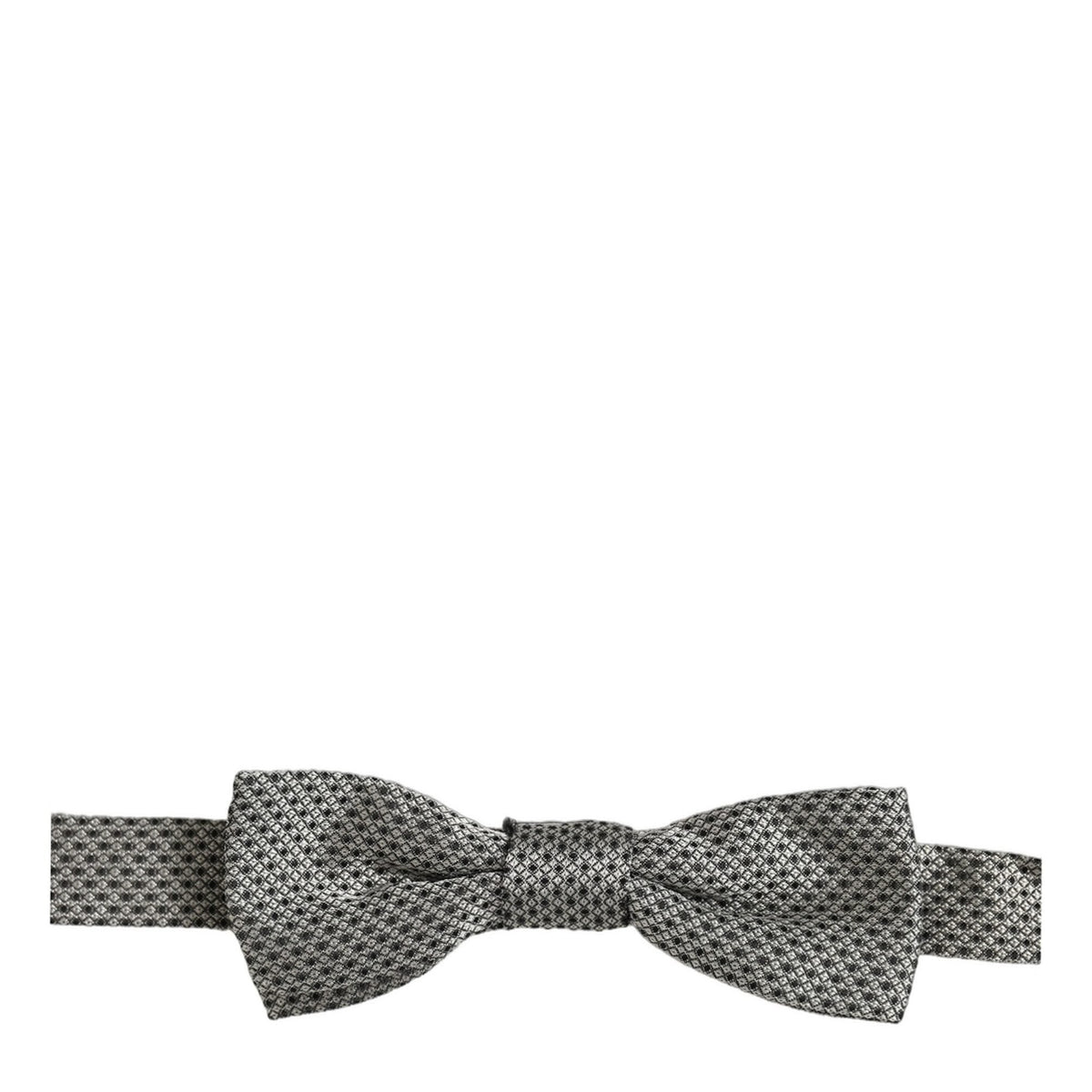 Dolce & Gabbana Men Gray Silk Patterned Adjustable Neck Papillon Bow Tie