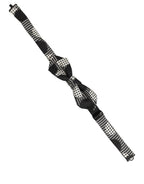 Dolce & Gabbana Black White Checkered Adjustable Neck Papillon Bow Tie