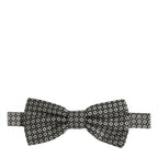 Dolce & Gabbana Men Gray Silk Patterned Adjustable Neck Papillon Bow Tie
