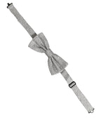 Dolce & Gabbana Men Black Gray Polka Dot Adjustable Neck Papillon Bow Tie