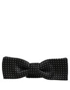Dolce & Gabbana Black White Polka Dot Adjustable Neck Papillon Bow Tie