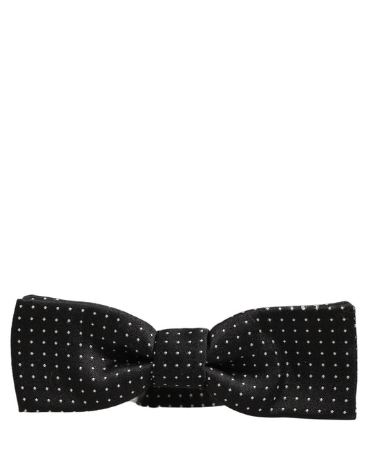 Dolce & Gabbana Black White Polka Dot Adjustable Neck Papillon Bow Tie Dolce & Gabbana