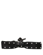 Dolce & Gabbana Black White Polka Dot Adjustable Neck Papillon Bow Tie