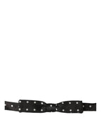 Dolce & Gabbana Black White Polka Dot Adjustable Neck Papillon Bow Tie
