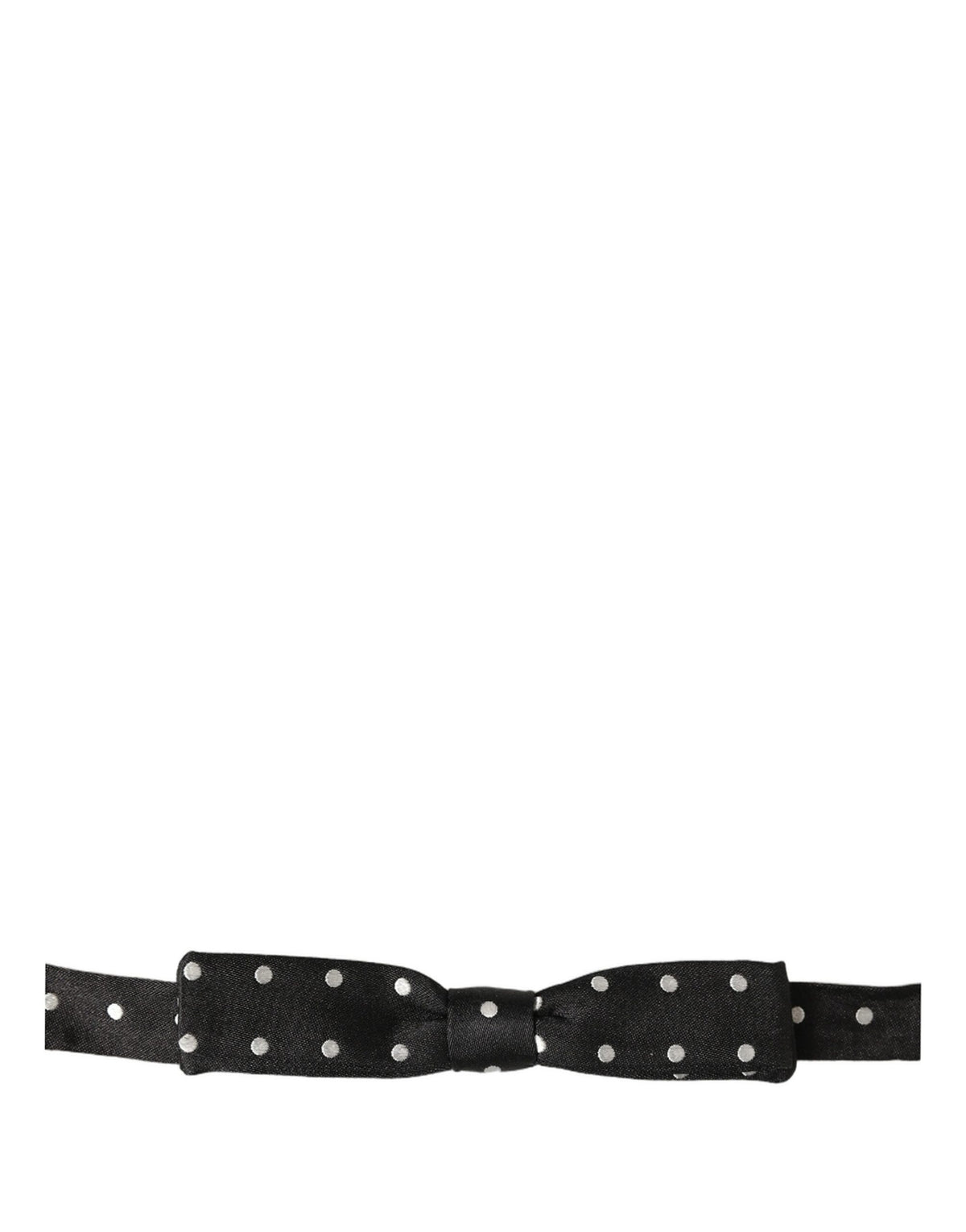 Dolce & Gabbana Black White Polka Dot Adjustable Neck Papillon Bow Tie