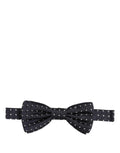 Dark blue and white polka dot Dolce & Gabbana adjustable neck bow tie with a papillon style, featuring a stylish and classic design.